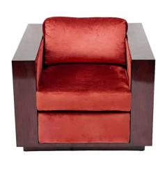  Ralph Lauren Pair of Mid Century Art Deco Mahogany Cube Club Chairs by Ralph Lauren - 3303771