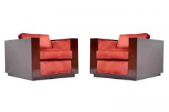  Ralph Lauren Pair of Mid Century Art Deco Mahogany Cube Club Chairs by Ralph Lauren - 3303812