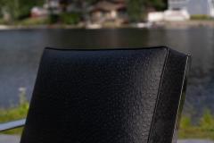  Ralph Lauren Ralph Lauren Bohemian Chrome Black Ostrich Leather Cantilever Lounge Chair - 4232418