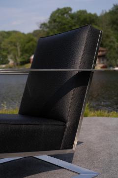  Ralph Lauren Ralph Lauren Bohemian Chrome Black Ostrich Leather Cantilever Lounge Chair - 4232423