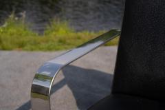  Ralph Lauren Ralph Lauren Bohemian Chrome Black Ostrich Leather Cantilever Lounge Chair - 4232432