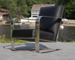  Ralph Lauren Ralph Lauren Bohemian Chrome Black Ostrich Leather Cantilever Lounge Chair - 4232442
