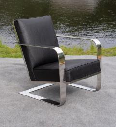  Ralph Lauren Ralph Lauren Bohemian Chrome Black Ostrich Leather Cantilever Lounge Chair - 4232470