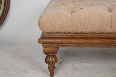  Ralph Lauren Ralph Lauren Carved Walnut Chenille Tufted Ottoman Don Rickles Estate - 2346340