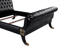  Ralph Lauren Ralph Lauren Clivedon Tufted Black Leather Bed Queen Size - 3995557