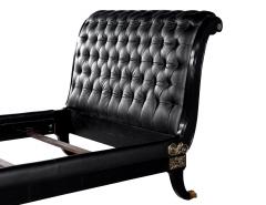  Ralph Lauren Ralph Lauren Clivedon Tufted Black Leather Bed Queen Size - 3995563