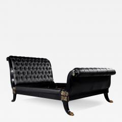  Ralph Lauren Ralph Lauren Clivedon Tufted Black Leather Bed Queen Size - 3998379