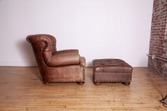  Ralph Lauren Ralph Lauren Leather Writers Chair and Ottoman - 4657170