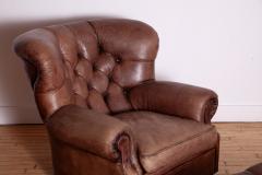  Ralph Lauren Ralph Lauren Leather Writers Chair and Ottoman - 4657174