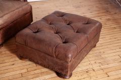  Ralph Lauren Ralph Lauren Leather Writers Chair and Ottoman - 4657175