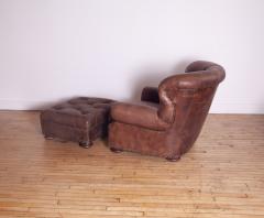  Ralph Lauren Ralph Lauren Leather Writers Chair and Ottoman - 4657177