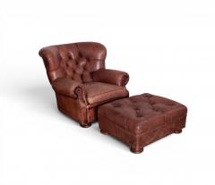  Ralph Lauren Ralph Lauren Leather Writers Chair and Ottoman - 4659472