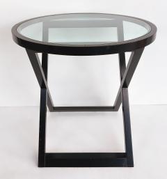  Ralph Lauren Ralph Lauren Mercer Street Round Side Tables Glass Tops X Frame Bases Pair - 4571996