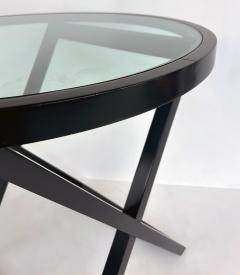 Ralph Lauren Ralph Lauren Mercer Street Round Side Tables Glass Tops X Frame Bases Pair - 4571999