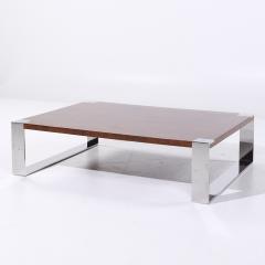  Ralph Lauren Ralph Lauren Mid Century Burlwood and Stainless Steel Cocktail Coffee Table - 4113370