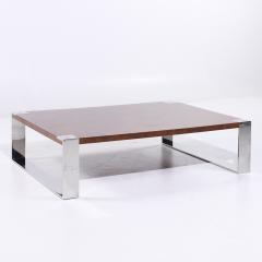  Ralph Lauren Ralph Lauren Mid Century Burlwood and Stainless Steel Cocktail Coffee Table - 4113371