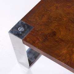  Ralph Lauren Ralph Lauren Mid Century Burlwood and Stainless Steel Cocktail Coffee Table - 4113373