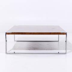 Ralph Lauren Ralph Lauren Mid Century Burlwood and Stainless Steel Cocktail Coffee Table - 4113374