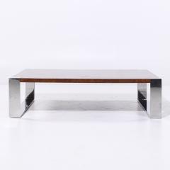  Ralph Lauren Ralph Lauren Mid Century Burlwood and Stainless Steel Cocktail Coffee Table - 4113375