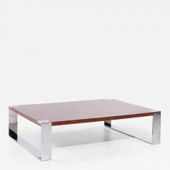  Ralph Lauren Ralph Lauren Mid Century Burlwood and Stainless Steel Cocktail Coffee Table - 4115070