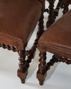  Ralph Lauren Ralph Lauren Spanish Colonial Mahogany Leather Dining Chairs Set of 4 - 1859285