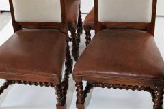  Ralph Lauren Ralph Lauren Spanish Colonial Mahogany Leather Dining Chairs Set of 4 - 1859287