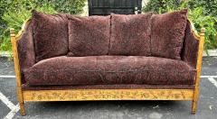  Ralph Lauren Style Neoclassical Carved Italian Daybed Sofa in Ralph Lauren Paisley Velvet - 3049617