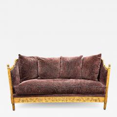  Ralph Lauren Style Neoclassical Carved Italian Daybed Sofa in Ralph Lauren Paisley Velvet - 3053137