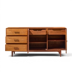  Ramseur Furniture Co Ramseur Harlequin Mid Century Walnut Credenza and Hutch - 4701535