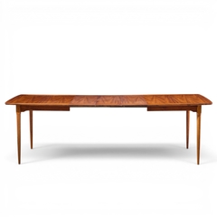  Ramseur Furniture Co Ramseur Mid Century Walnut Expanding Dining Table with 3 Leaves - 4701064