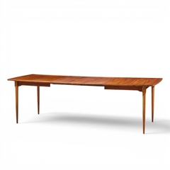  Ramseur Furniture Co Ramseur Mid Century Walnut Expanding Dining Table with 3 Leaves - 4701066