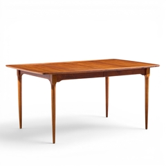  Ramseur Furniture Co Ramseur Mid Century Walnut Expanding Dining Table with 3 Leaves - 4701069