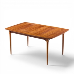  Ramseur Furniture Co Ramseur Mid Century Walnut Expanding Dining Table with 3 Leaves - 4701073