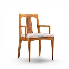  Ramseur Furniture Co Ramseur Mid Century Walnut and Cane Dining Chairs Set of 6 - 4705057