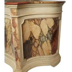  Randolph Hein Italian Trompe lOeil Faux Marble Painted Wood Credenza Buffet - 4107639
