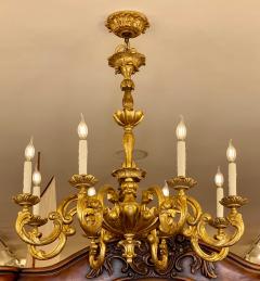  Randy Esada Designs 18th C Style Carved Italian Gilt Wood 8 Light Chandelier by Randy Esada - 2188691