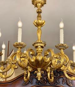  Randy Esada Designs 18th C Style Carved Italian Gilt Wood 8 Light Chandelier by Randy Esada - 2188693