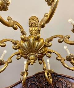  Randy Esada Designs 18th C Style Carved Italian Gilt Wood 8 Light Chandelier by Randy Esada - 2188694