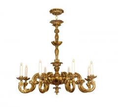  Randy Esada Designs 18th C Style Carved Italian Gilt Wood 8 Light Chandelier by Randy Esada - 2188695