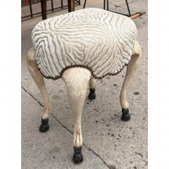  Randy Esada Designs 18th C Style Hoof Foot Taboret Footstool W Cut Velvet 1 of 2 Available - 4596815