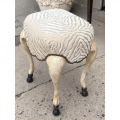 Randy Esada Designs 18th C Style Hoof Foot Taboret Footstool W Cut Velvet 1 of 2 Available - 4596817