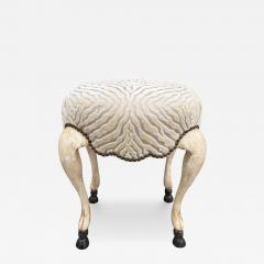  Randy Esada Designs 18th C Style Hoof Foot Taboret Footstool W Cut Velvet 1 of 2 Available - 4596864