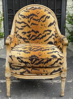  Randy Esada Designs Antique Louis XVI Arm Chair W Scalamandre Tigre Tiger Velvet - 2421415