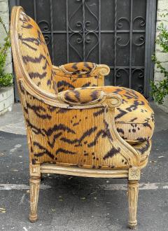  Randy Esada Designs Antique Louis XVI Arm Chair W Scalamandre Tigre Tiger Velvet - 2421416