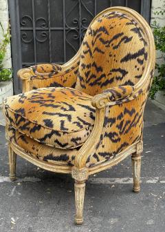  Randy Esada Designs Antique Louis XVI Arm Chair W Scalamandre Tigre Tiger Velvet - 2421419