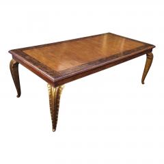  Randy Esada Designs Carved French Walnut Dining Table W Giltwood Palm Leaf Leg by Randy Esada - 1642194