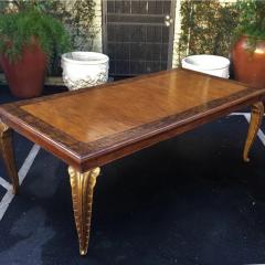  Randy Esada Designs Carved French Walnut Dining Table W Giltwood Palm Leaf Leg by Randy Esada - 4564861