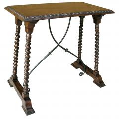  Randy Esada Designs Carved Italian Walnut Wrought Iron Sorrento Side Table by Randy Esada - 1654583