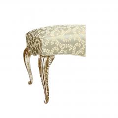  Randy Esada Designs French Arcadia Silk Lampas White Gold Gilt Wood Bench by Randy Esada Designs - 1642009
