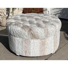  Randy Esada Designs Modern Designer Faux Rabbit Fur Round Ottoman Pouf by Randy Esada Designs - 3378937